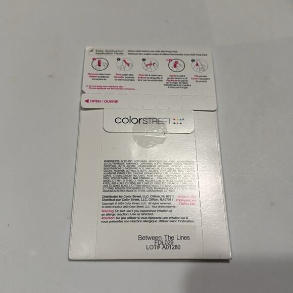 NWT Color Street “Between the Lines” Clear and Black Stripes Nail Strips - Picture 3 of 4